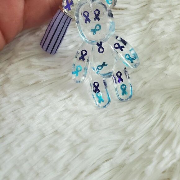 Suicide Awareness Ribbon Bear Keychain - Picture 6 of 8